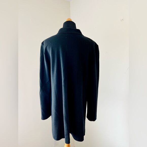 ST JOHN WOOL BLACK LONG JACKET COVER UP SIZE 12 - Picture 8 of 9